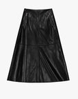 Faux Leather A-Line Skirt - GAUCHERE