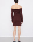 Gauchere - Off Shoulder Cutout Wool Mini Dress
