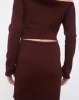 Gauchere - Off Shoulder Cutout Wool Mini Dress