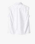 Sleeveless Cotton Shirt With Pleats - GAUCHERE