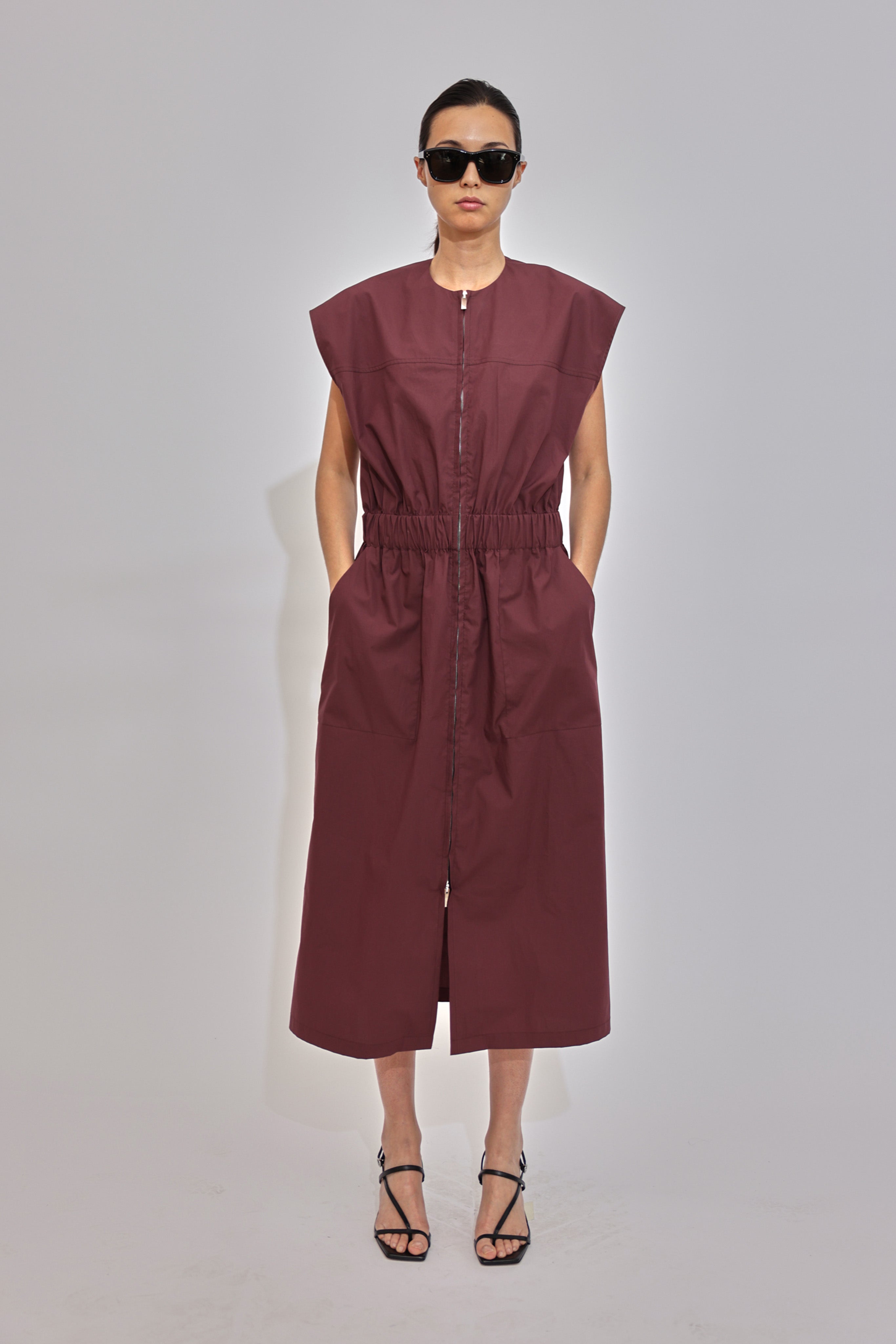 Sleeveless Cotton Dress With Elasticated Waist - GAUCHERE