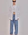 GAUCHERE Blue Stone Mid Waist Denim Pants
