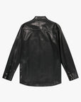 Faux Leather Snap Button Shirt - GAUCHERE