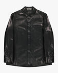 Faux Leather Snap Button Shirt - GAUCHERE