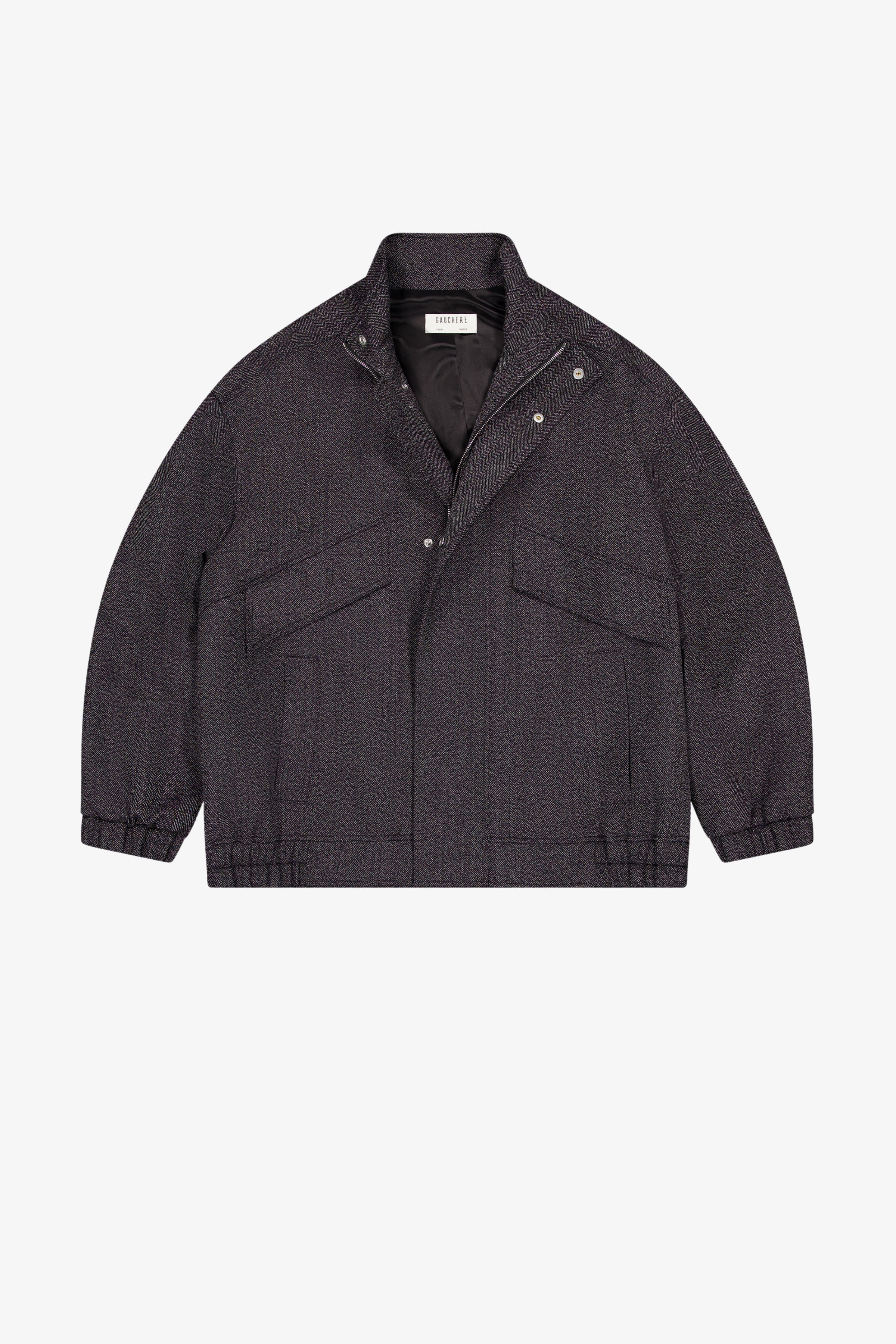 Oversized Bomber Jacket In Chiné Wool - GAUCHERE