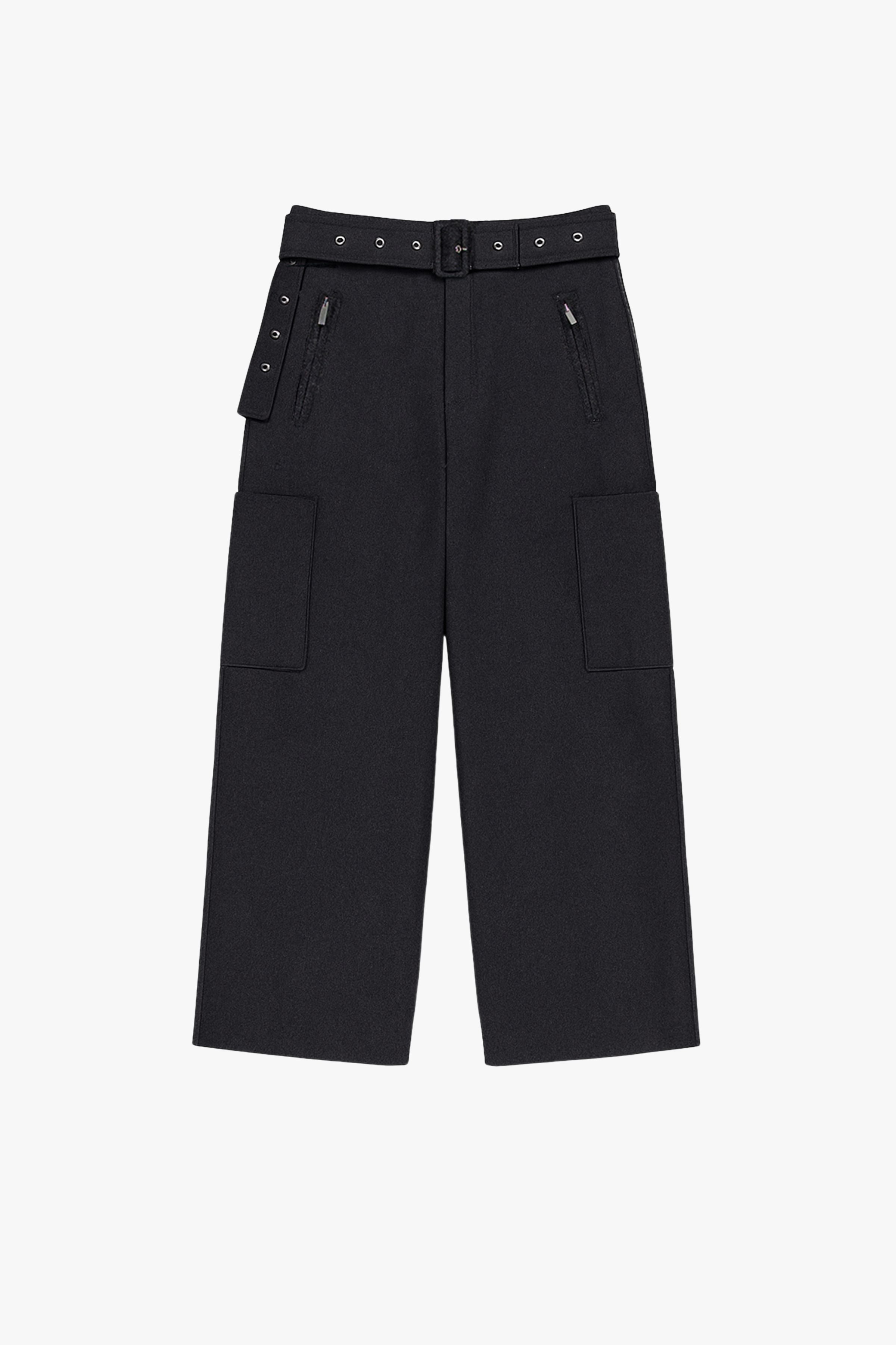 Cargo Pants In Anthracite Flannel - GAUCHERE