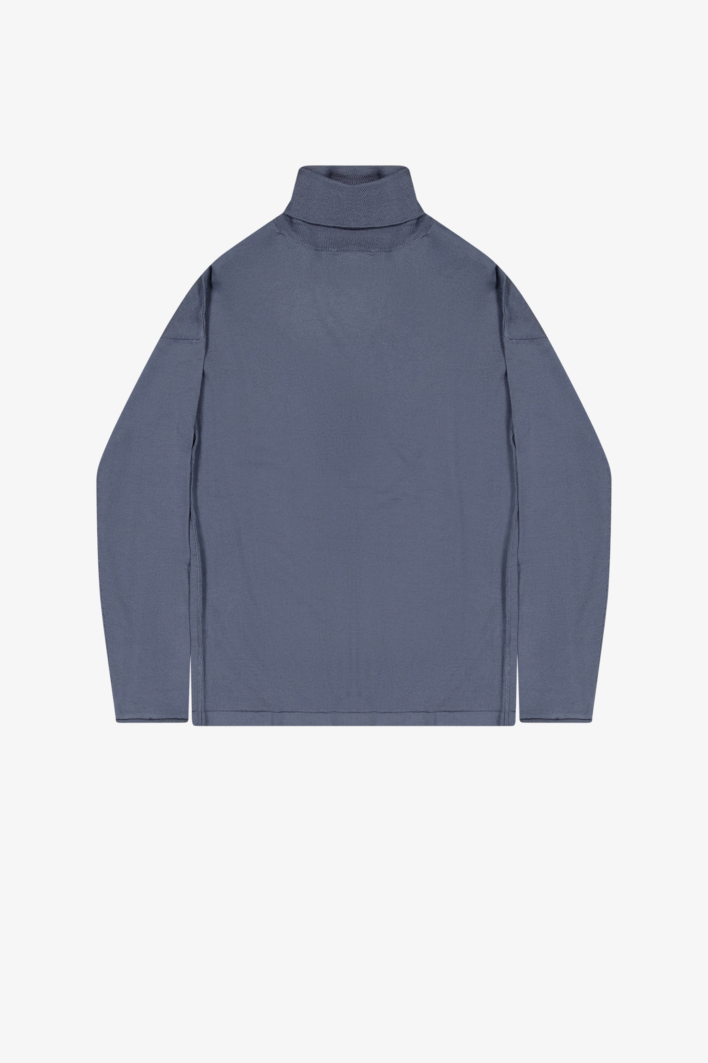 Blue Merino Wool Turtleneck Sweater - GAUCHERE
