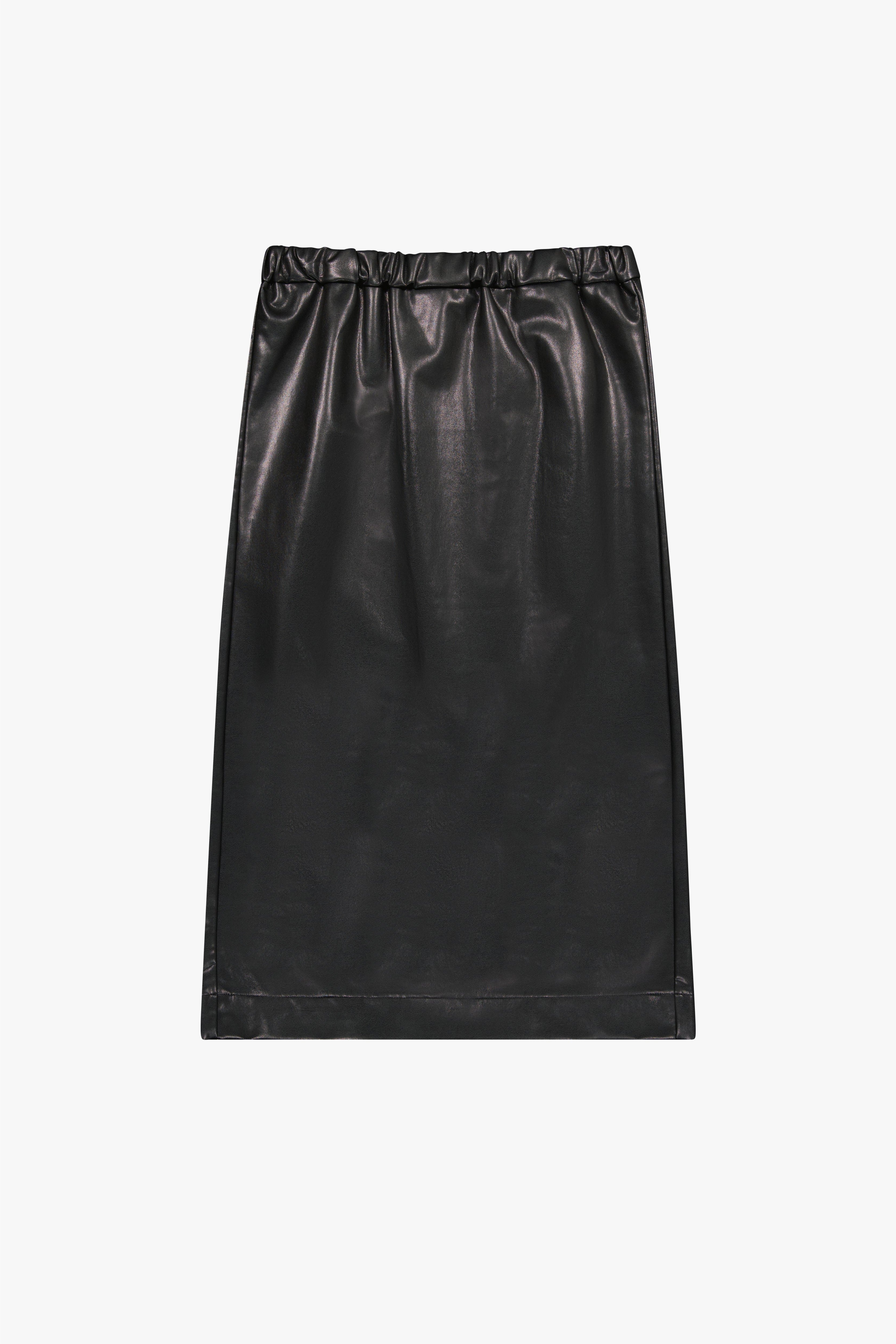 Faux Leather Midi Skirt - GAUCHERE