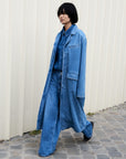 Vintage Blue Relaxed Wide Leg Jeans - GAUCHERE - Spring 24
