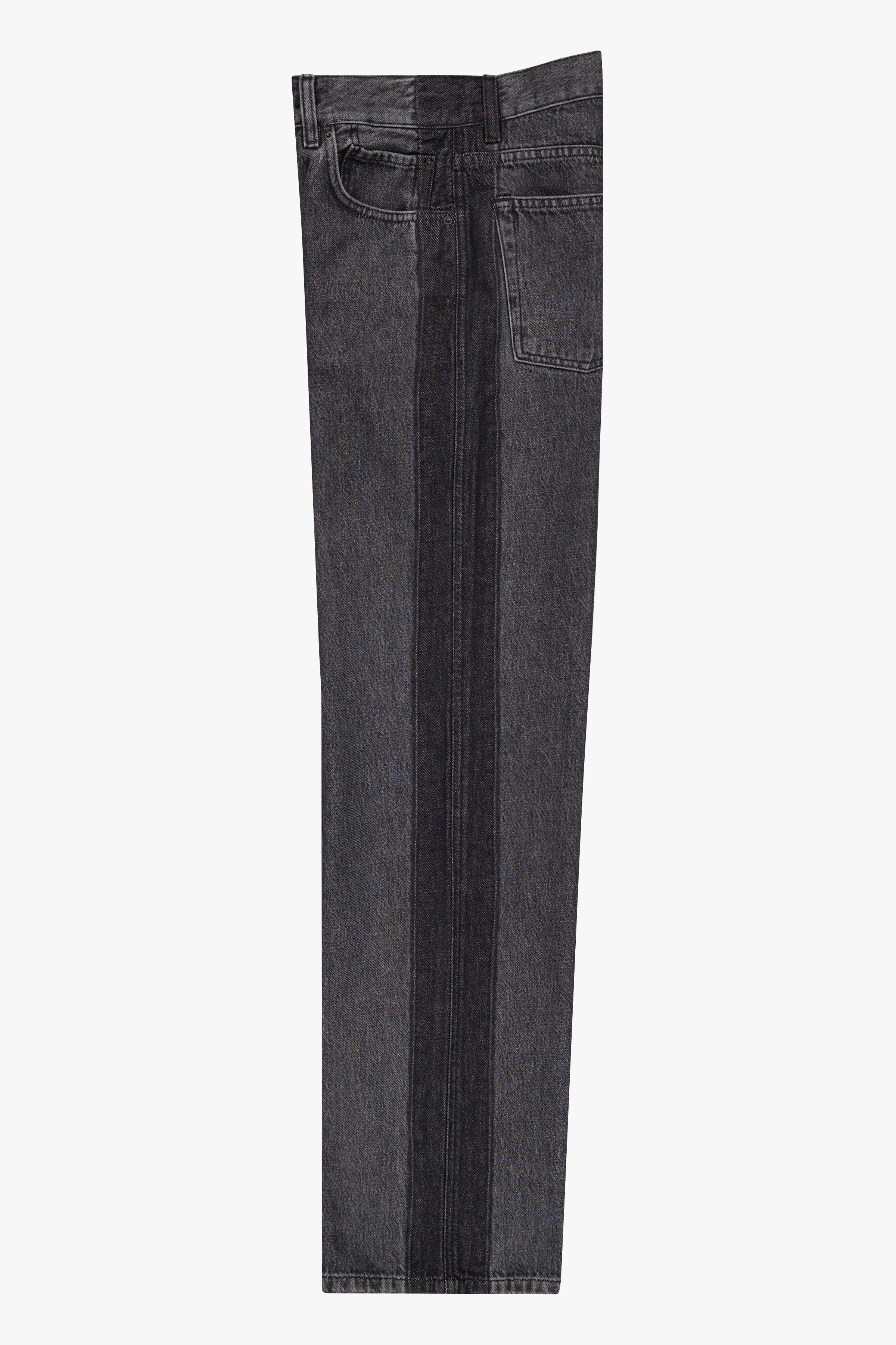 Black Stone Wash Denim Pants - GAUCHERE