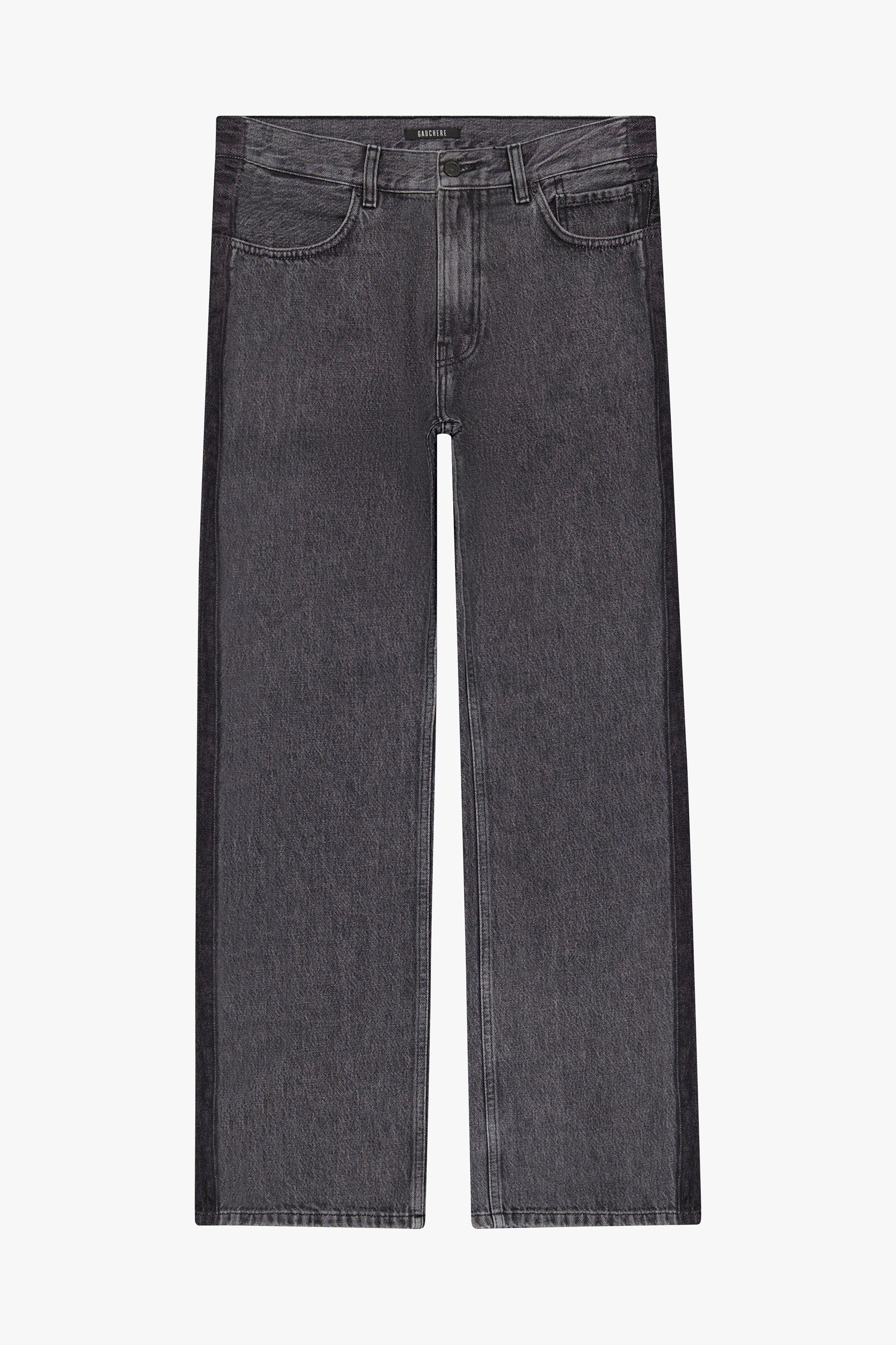 Black Stone Wash Denim Pants - GAUCHERE