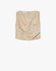 Crinkled Cotton Fitted Tank Top