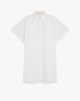 Off White Cotton Poplin Shirt Dress