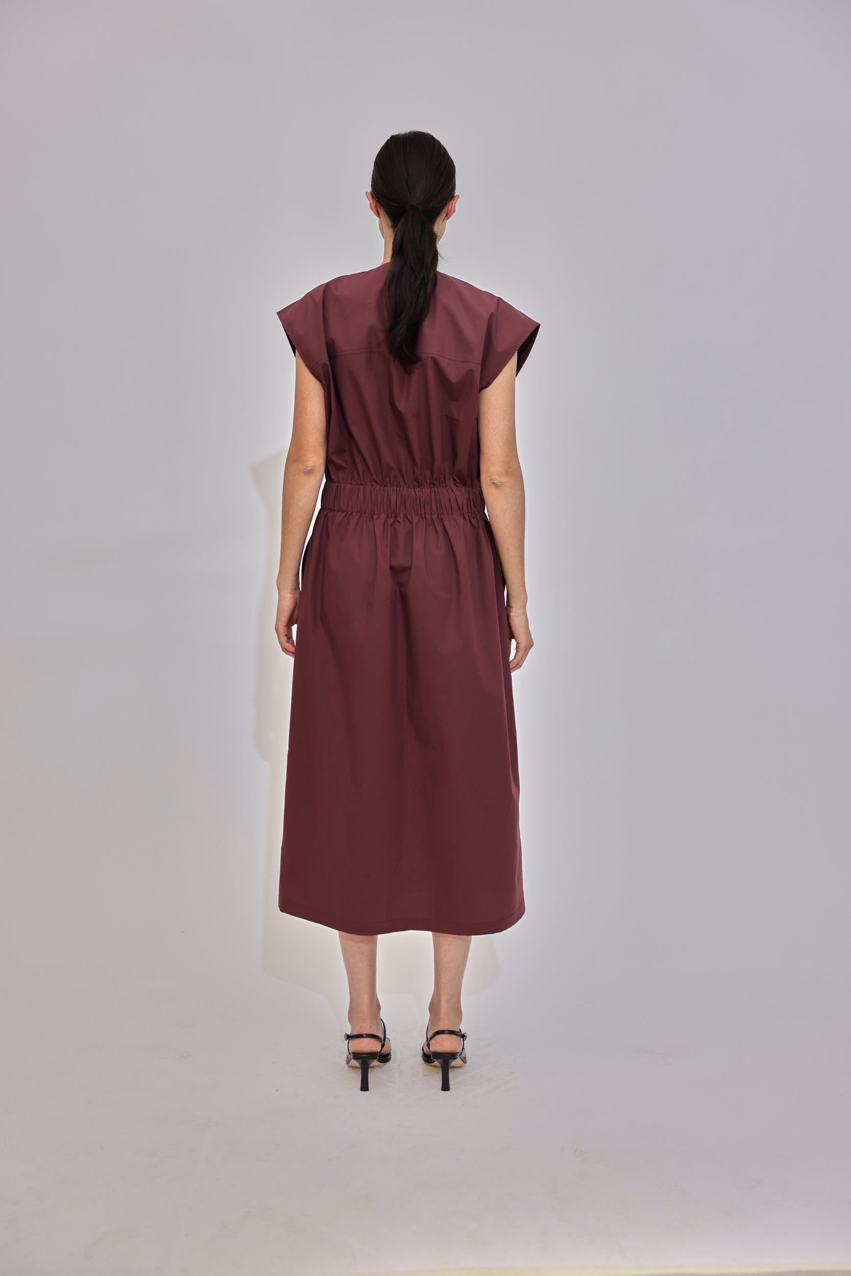 Sleeveless Cotton Dress With Elasticated Waist - GAUCHERE