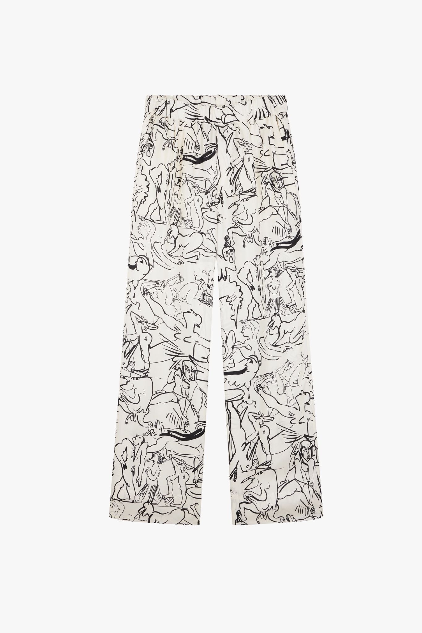 GAUCHERE - Camille Henrot Artwork White Trousers