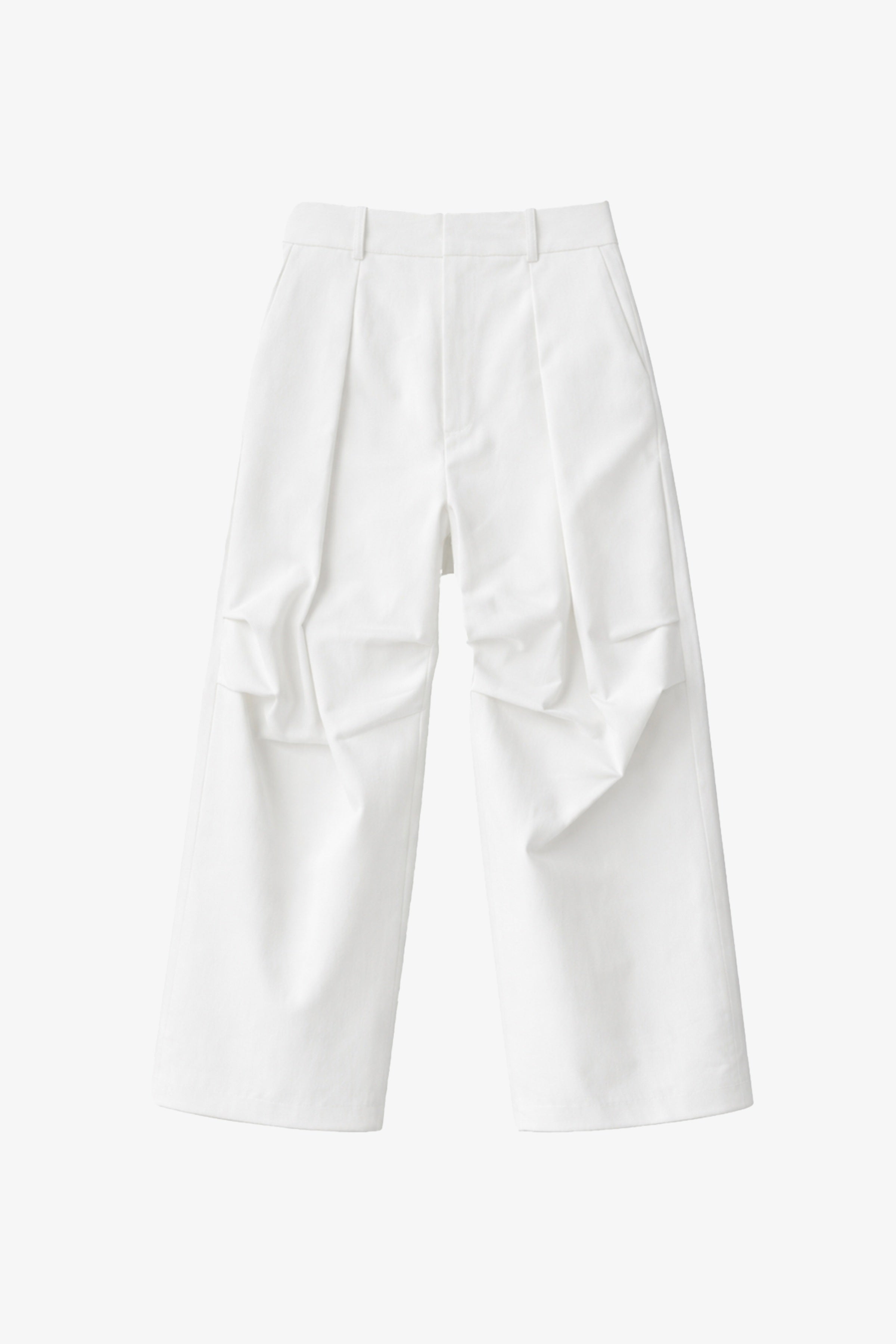 White Cotton Pants With Pleats GAUCHERE