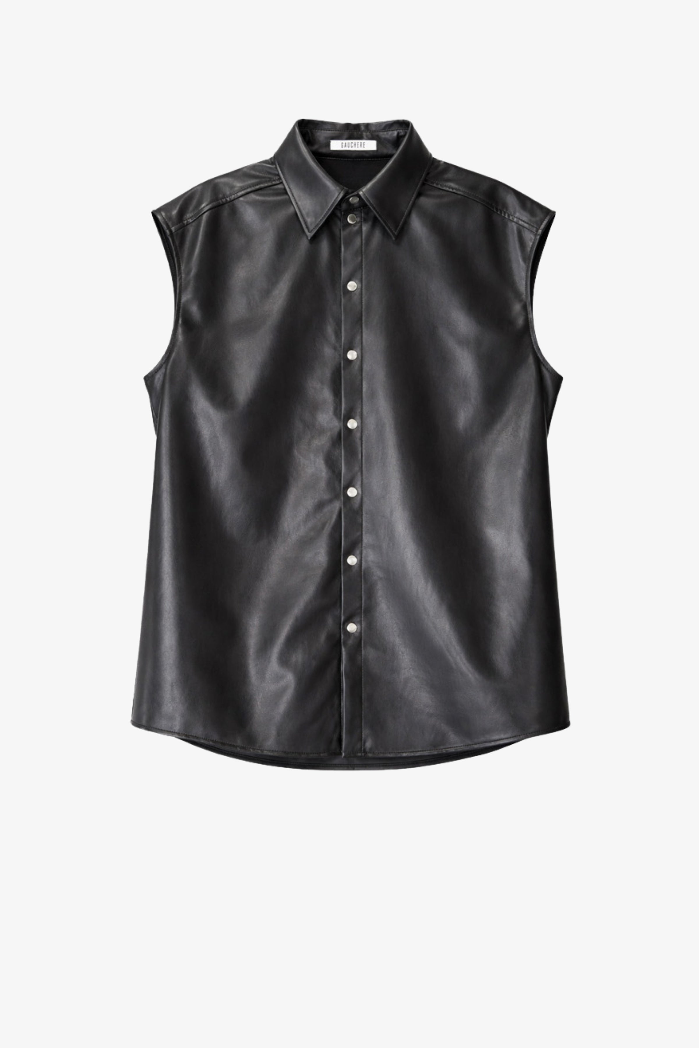 Faux Leather Shirt With Pleats - GAUCHERE