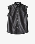 Faux Leather Shirt With Pleats - GAUCHERE