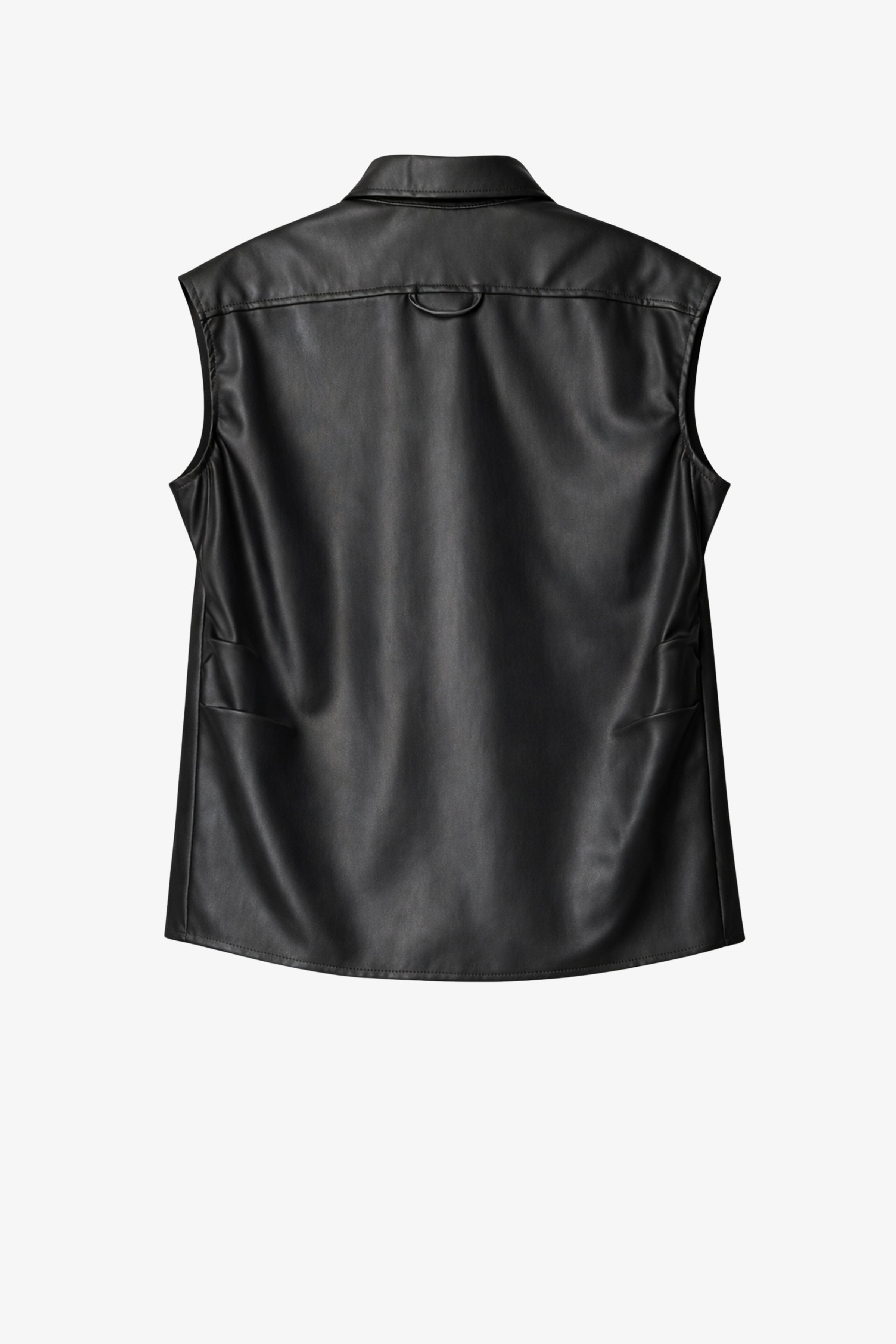 Faux Leather Shirt With Pleats - GAUCHERE