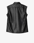 Faux Leather Shirt With Pleats - GAUCHERE