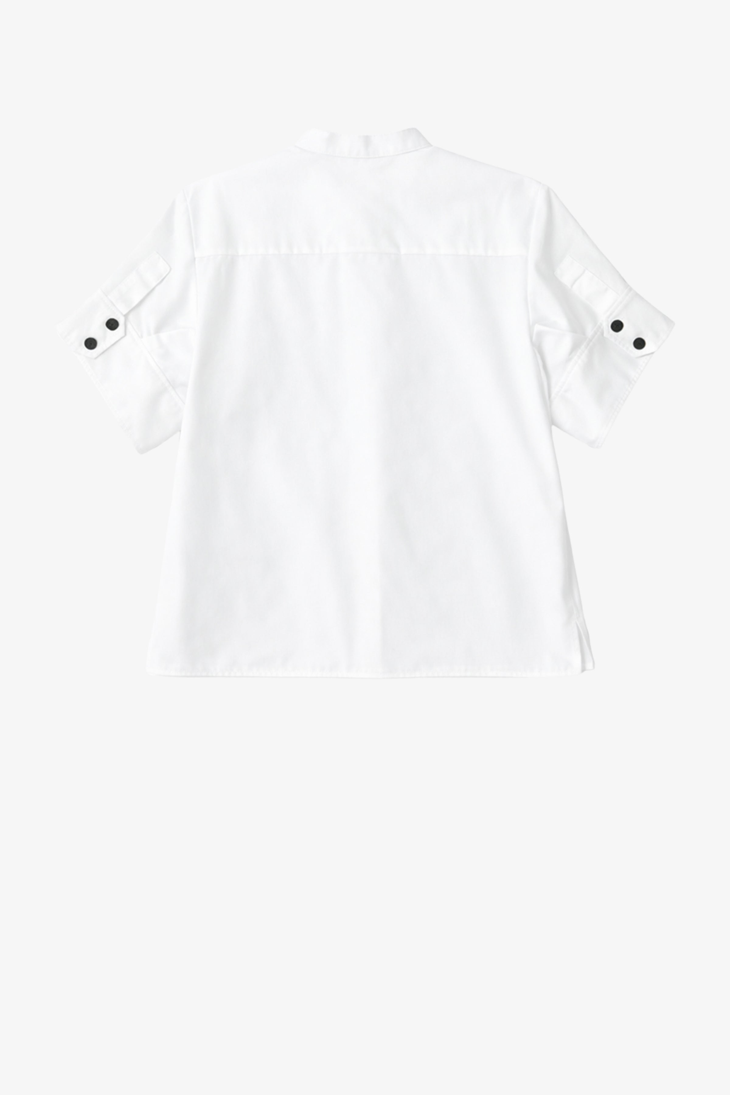 GAUCHERE White Cotton Shirt With Officer Collar
