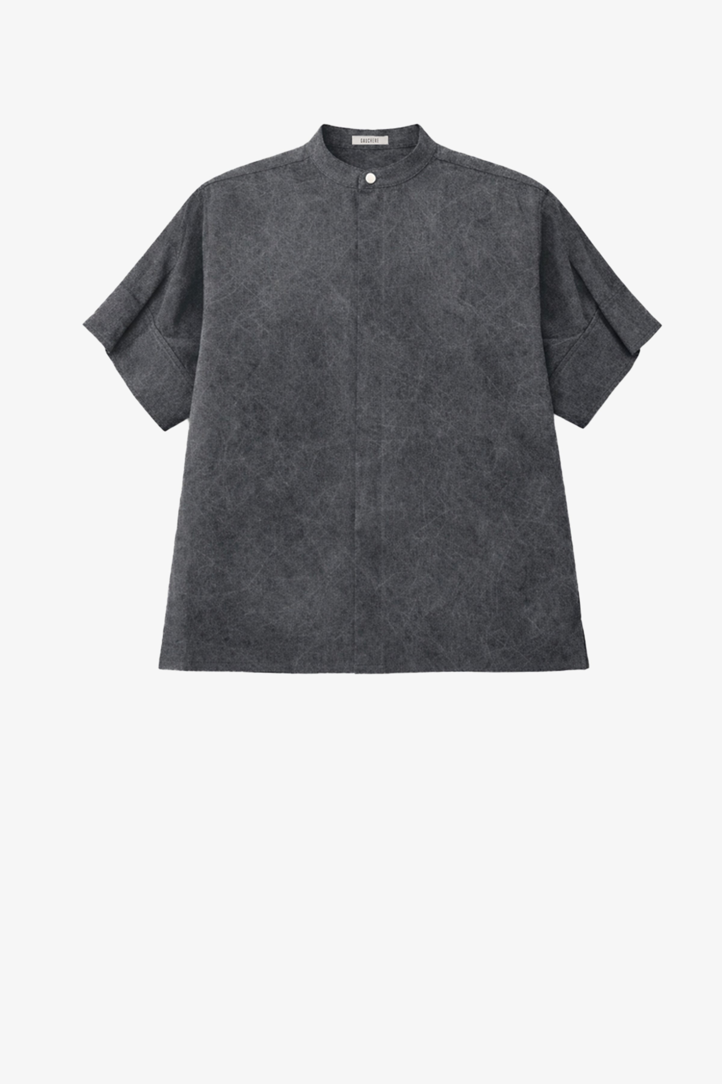 Black Marble Effect Shirt With Officer Collar GAUCHERE