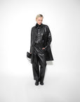 Gauchere Double Pocket Eco Leather Coat