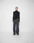 Anthracite Knitted Turtleneck Top - GAUCHERE
