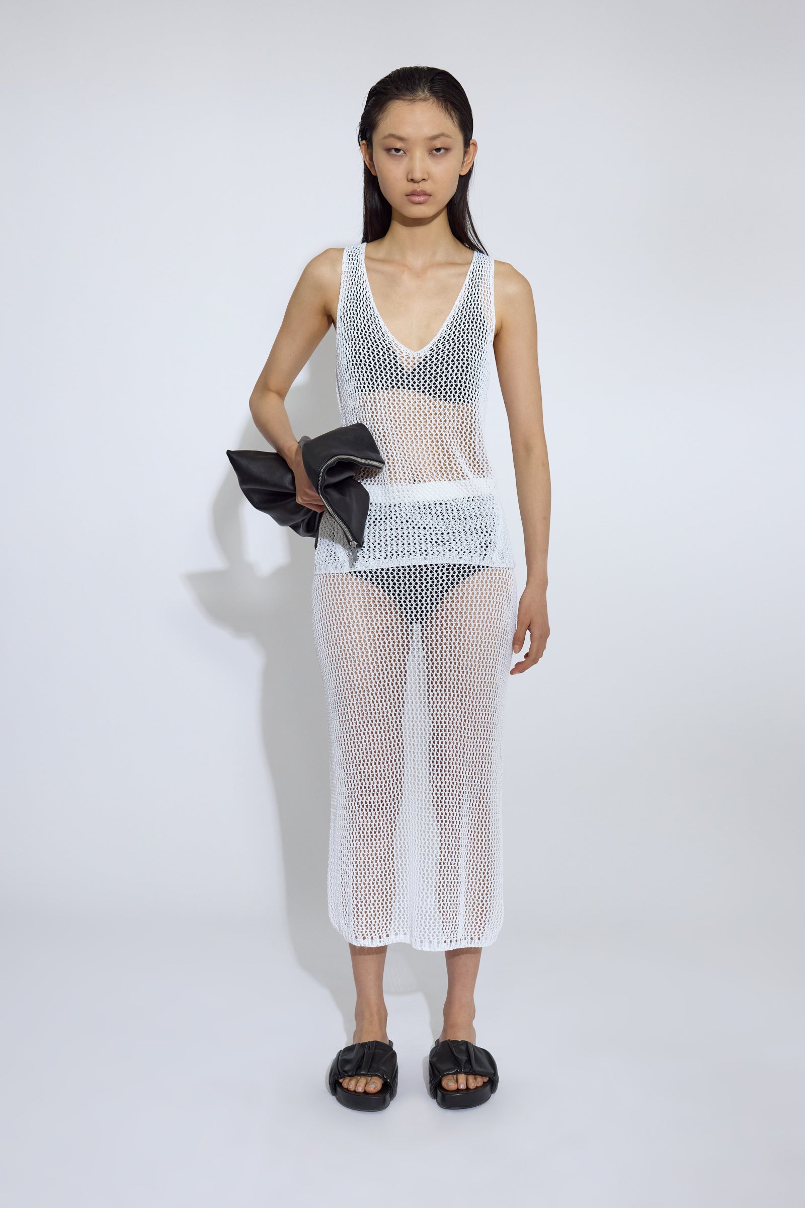 Fishnet Midi Knitted Skirt