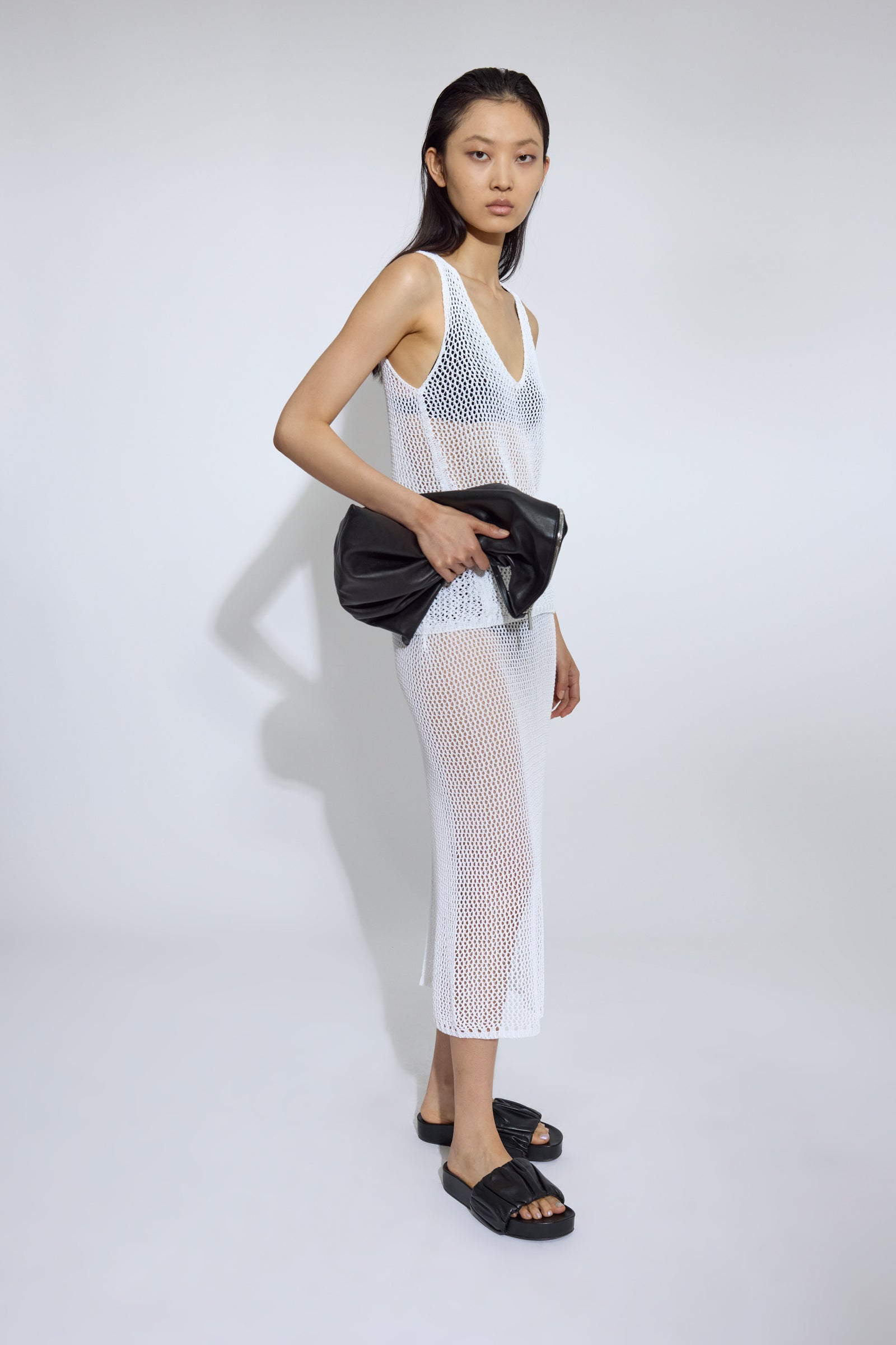 Fishnet Midi Knitted Skirt