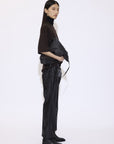 Faux Leather Biker Pants - GAUCHERE