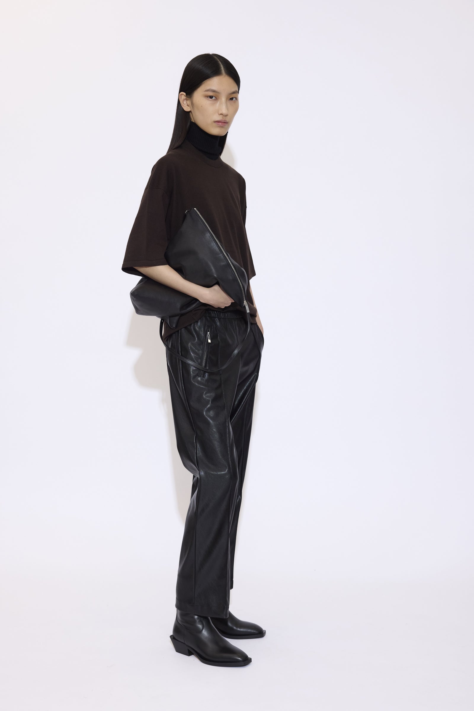 Faux Leather Biker Pants - GAUCHERE