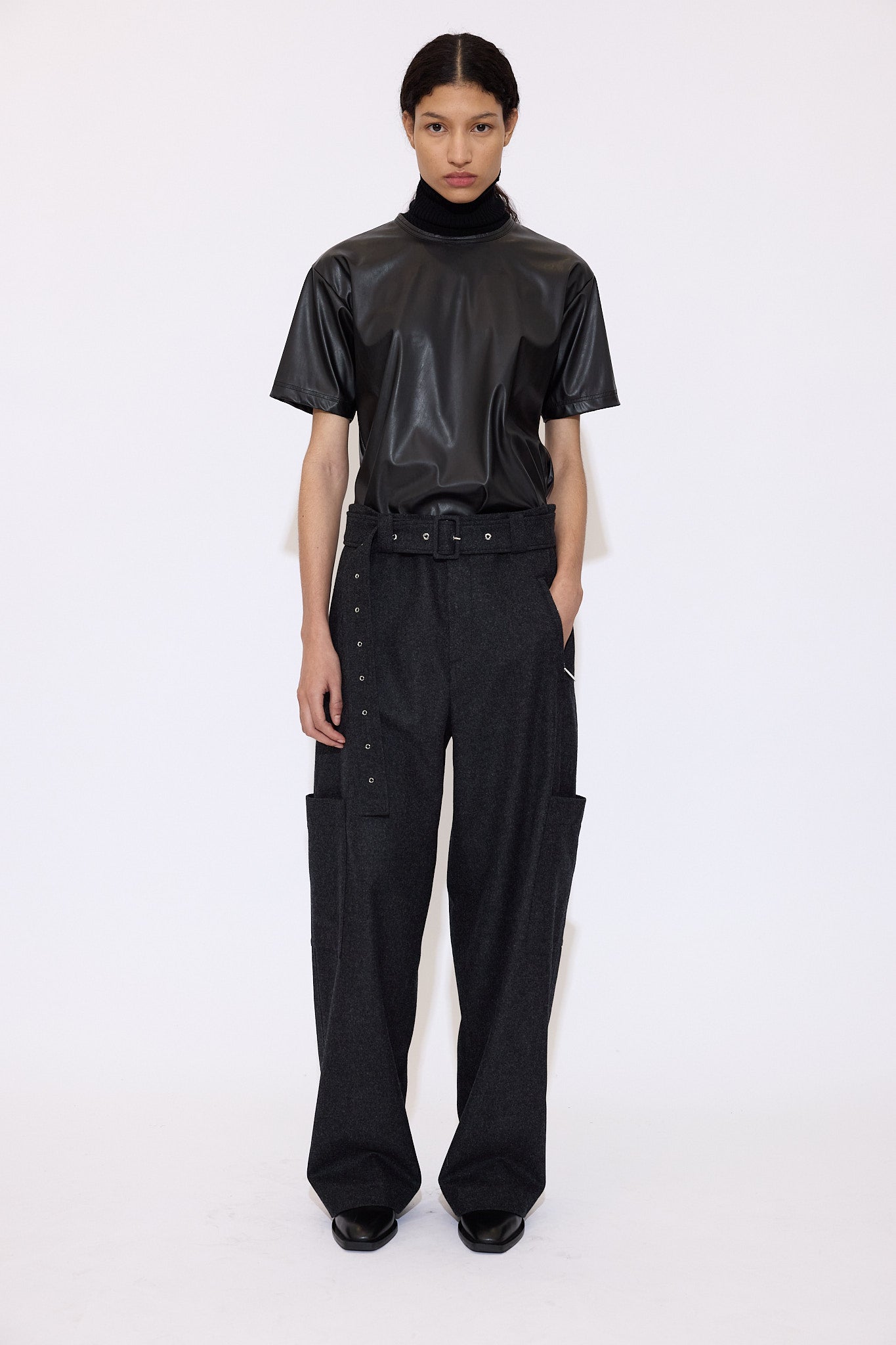 Cargo Pants In Anthracite Flannel - GAUCHERE