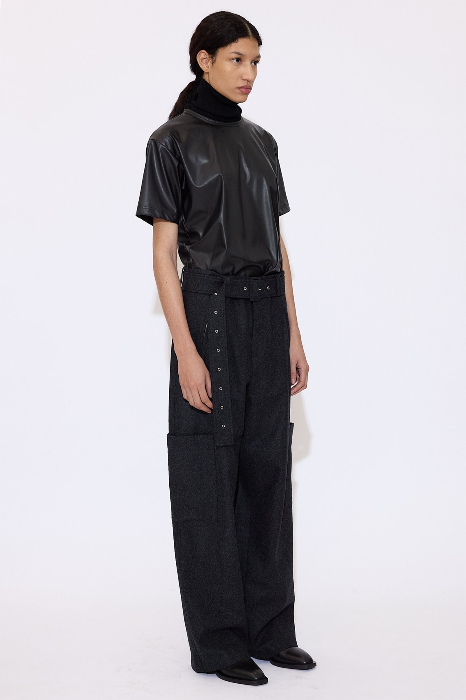 Cargo Pants In Anthracite Flannel - GAUCHERE