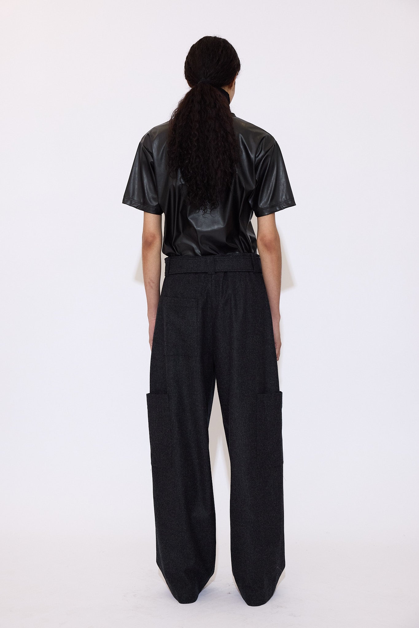 Cargo Pants In Anthracite Flannel - GAUCHERE