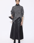 Faux Leather A-Line Skirt - GAUCHERE