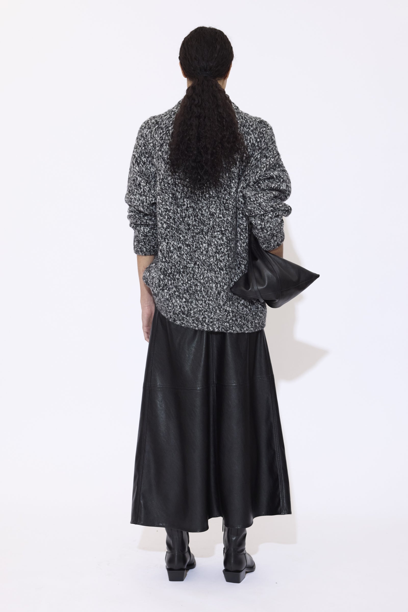 Faux Leather A-Line Skirt - GAUCHERE