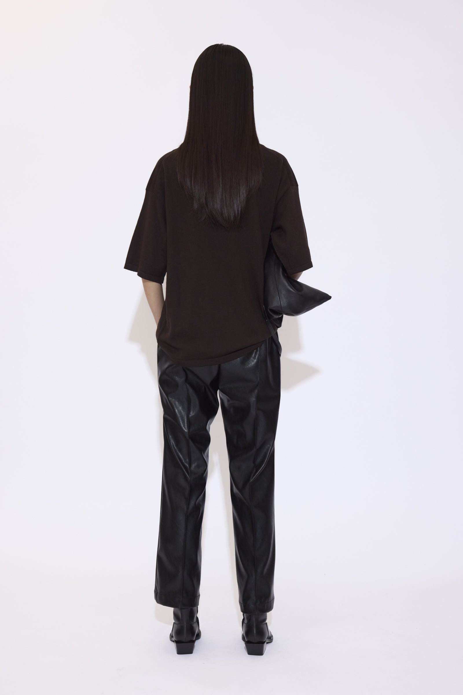 GAUCHERE Crew Neck Top In Chocolate Merino Wool
