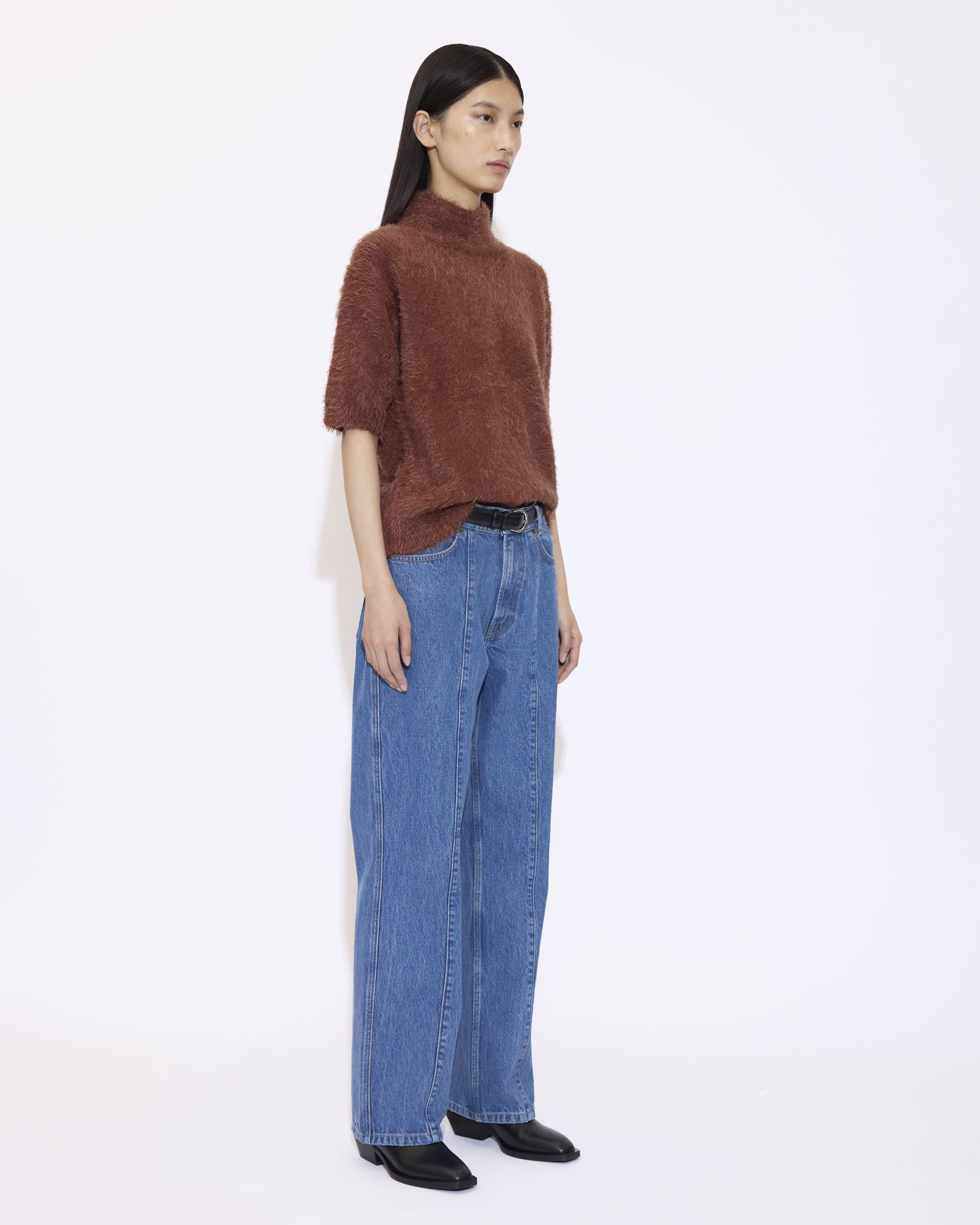 Mid-Lenght Sleeves Sweater In Brushed Wool - GAUCHERE