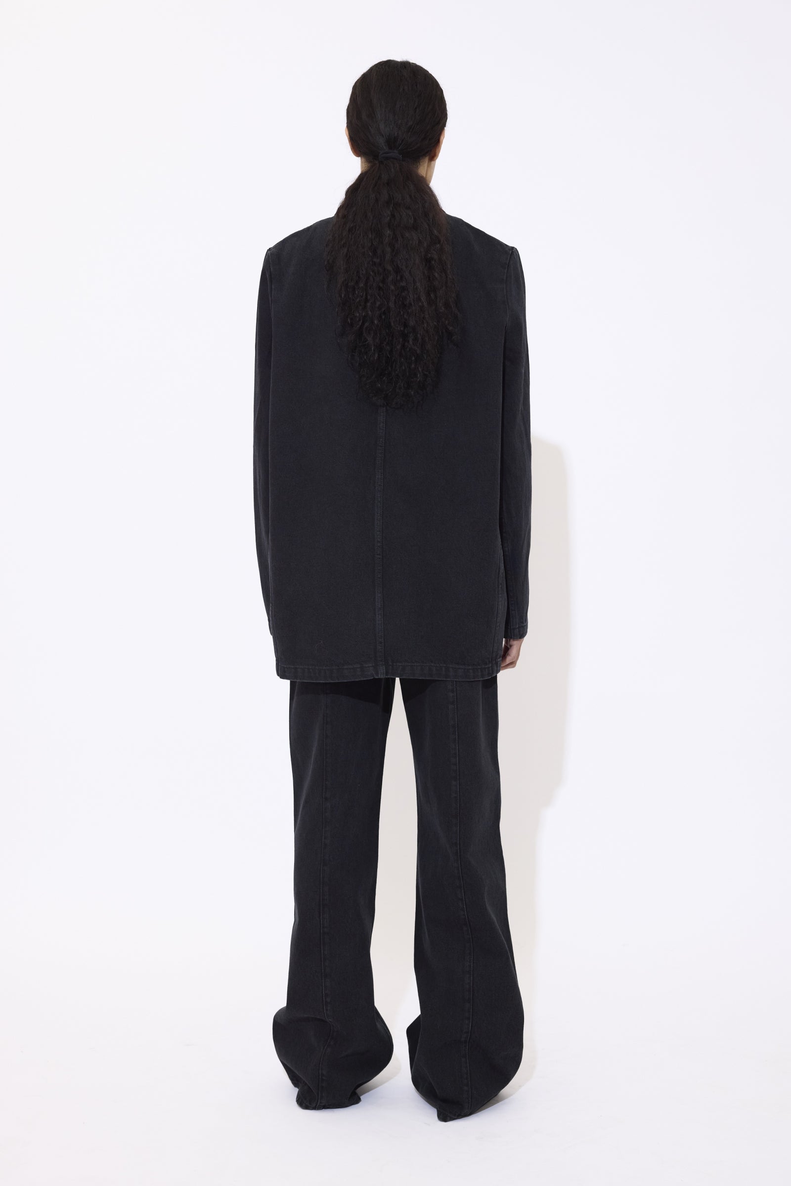 Black Denim Classic Blazer - GAUCHERE