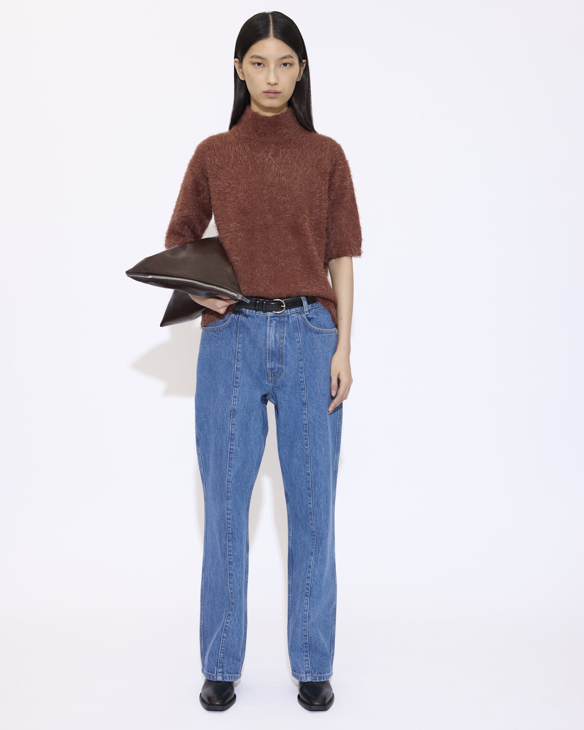 Seam Detail Blue Denim Pants - GAUCHERE