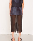 Bi-Fabric Striped Skirt