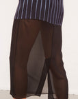 Bi-Fabric Striped Skirt