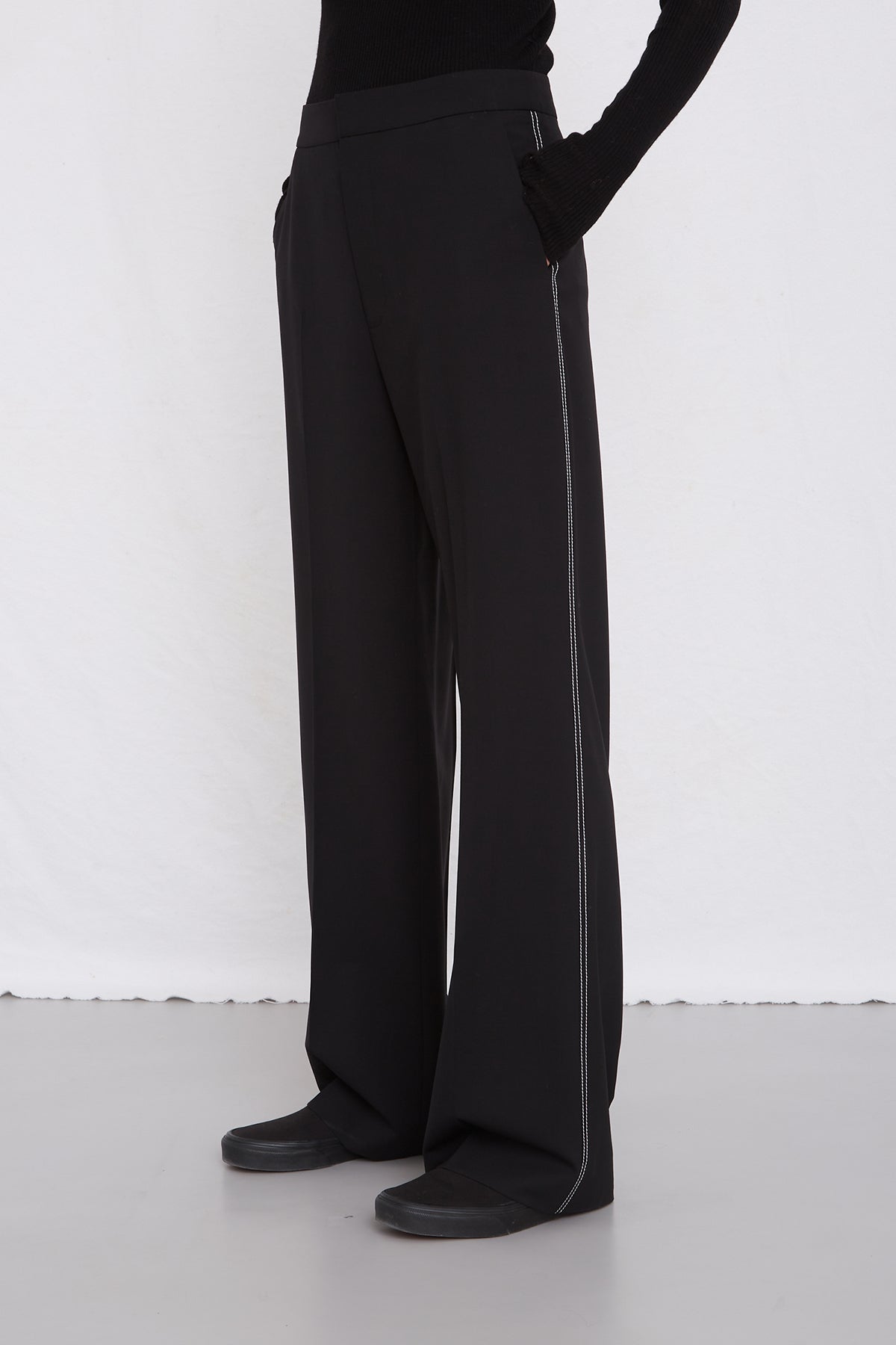 Black Light Wool Trousers - GAUCHERE