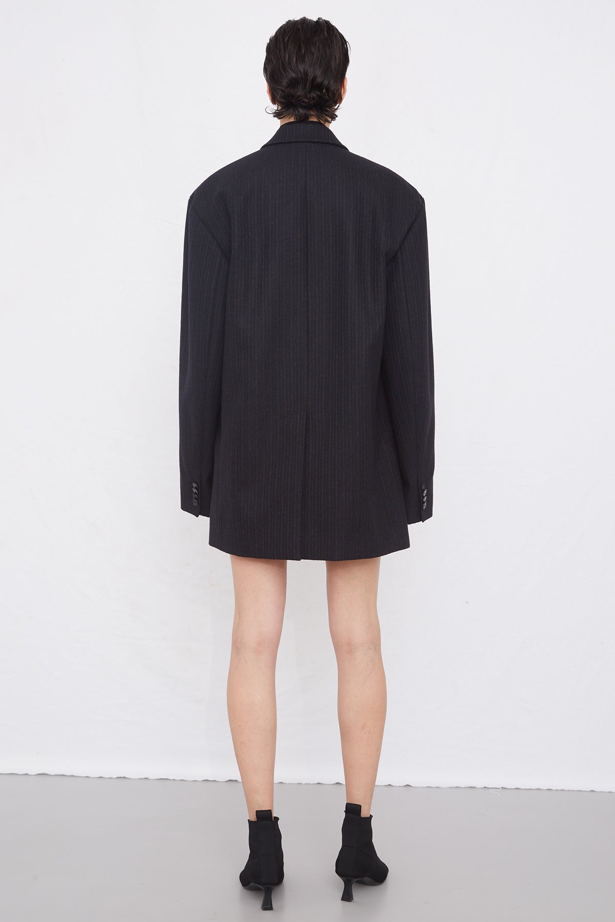 Veste oversize en laine rayée