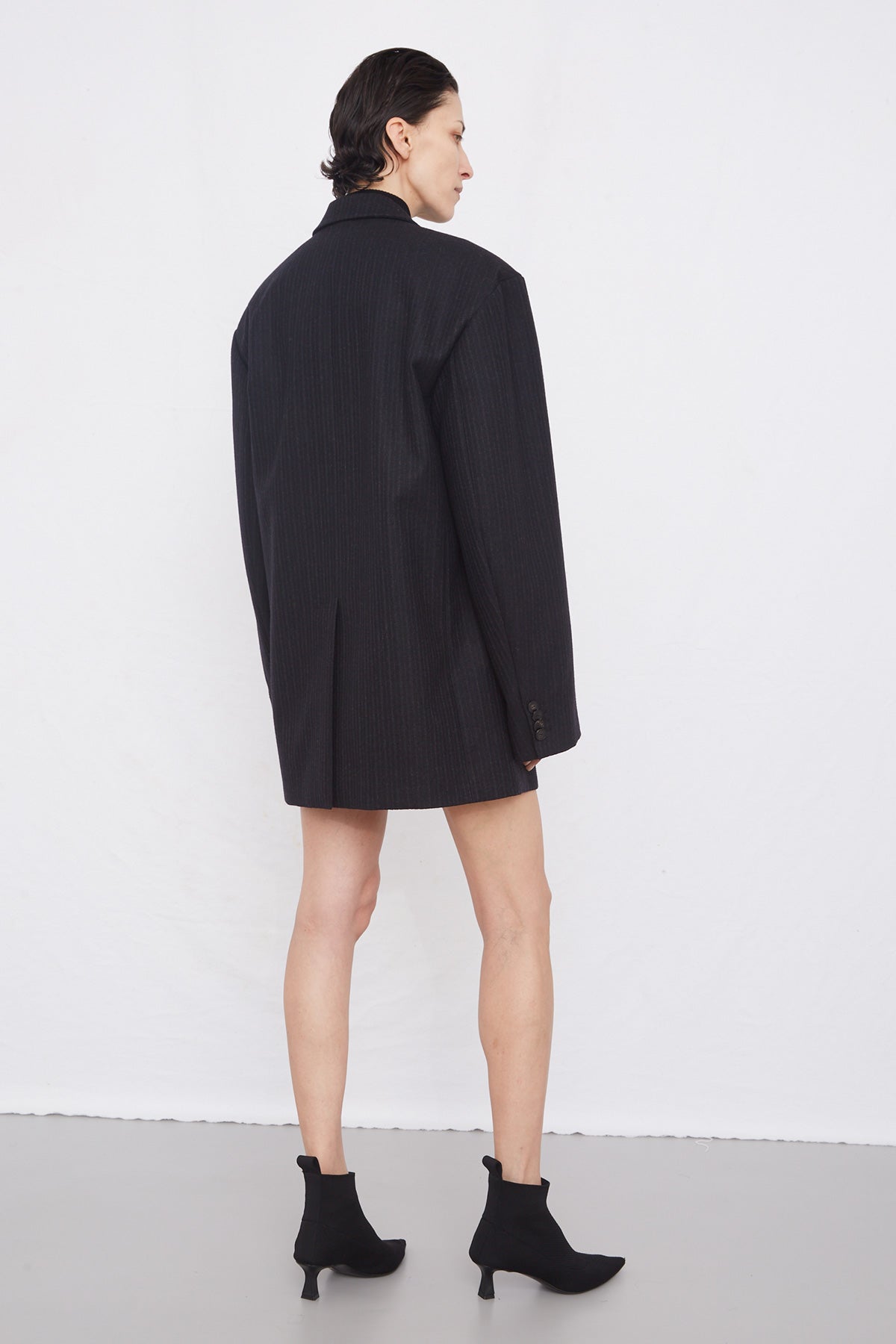 Veste oversize en laine rayée