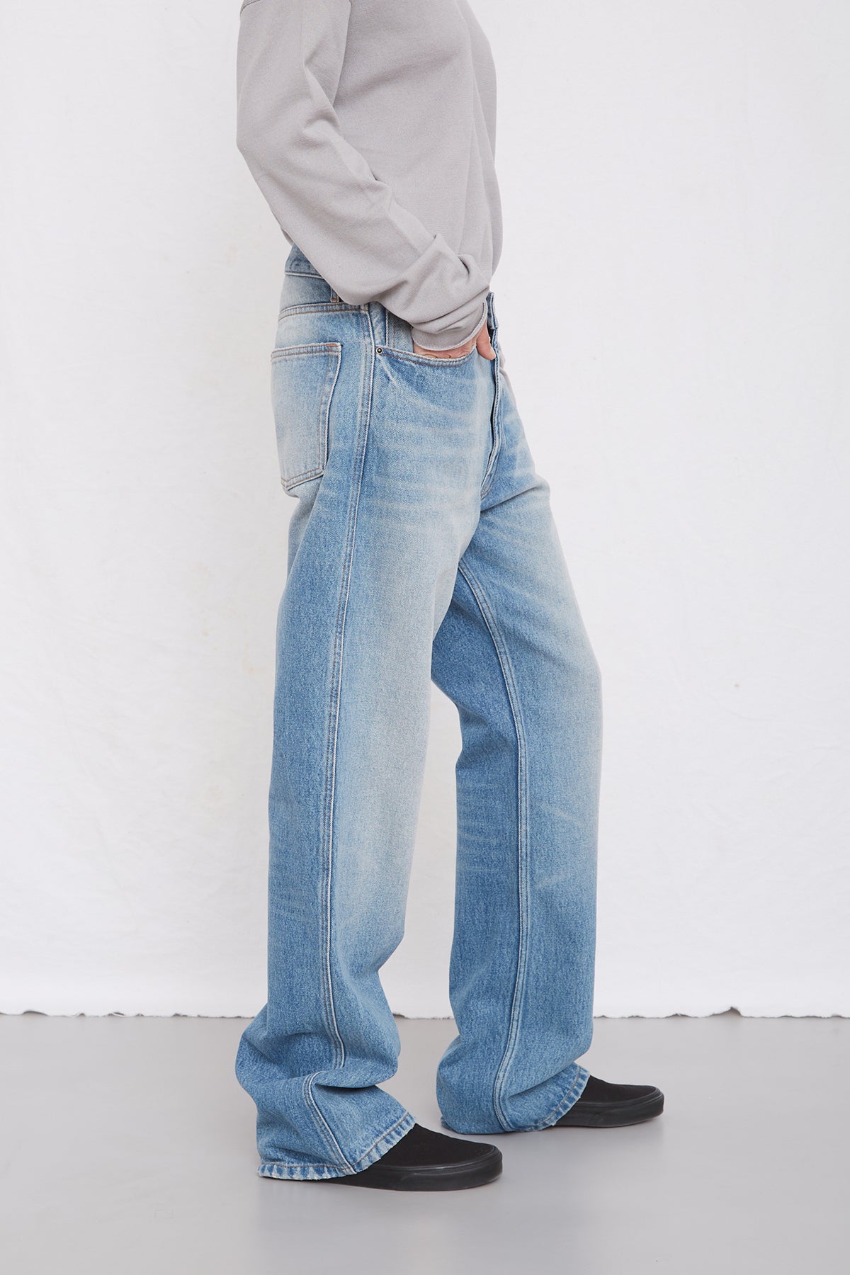 Washed Denim Trousers