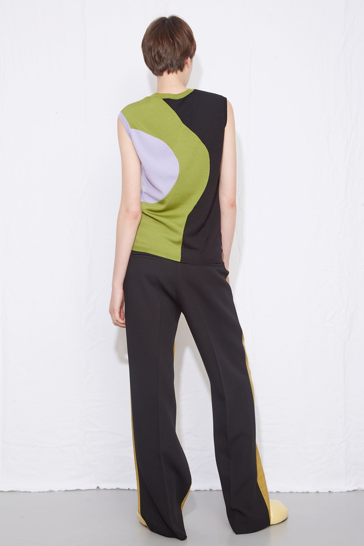 Wide Color-block Trousers