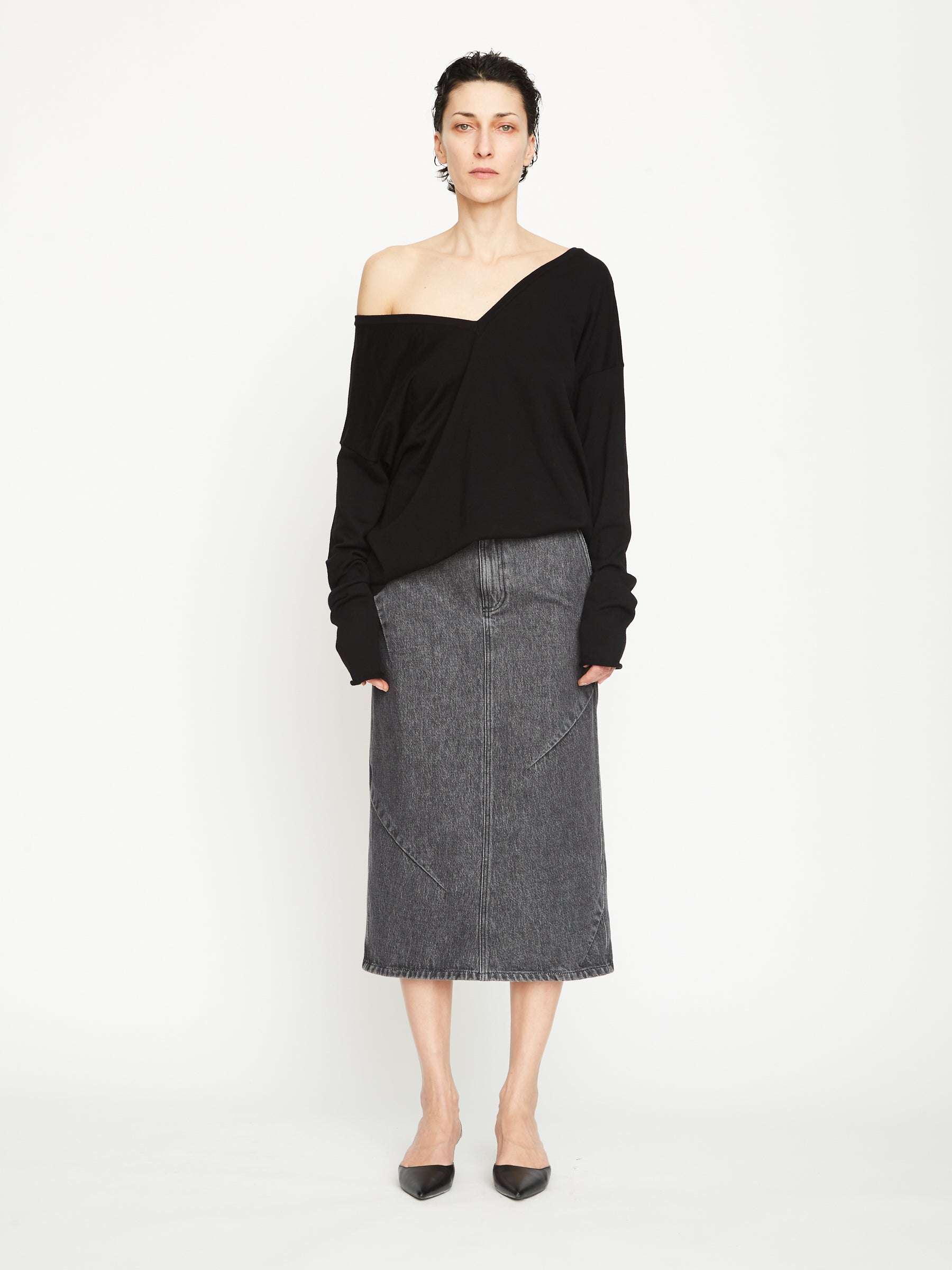Oversized V Neck Merino Sweater - GAUCHERE